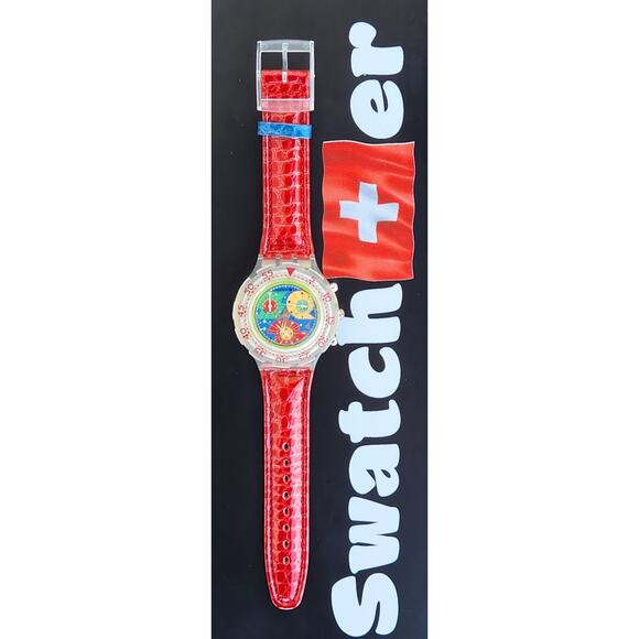 Swatch Chronograph watch LILLIBETH SBK104 1994 Aquachrono New old stock - Picture 4 of 10